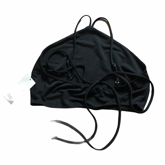 TOBI NWT Come Close Crop Top Black Size Large - Picture 3 of 6